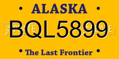 BQL5899 Alaska License Plate