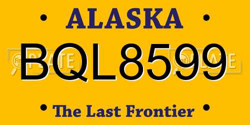 BQL8599 Alaska License Plate