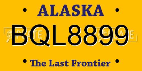BQL8899 Alaska License Plate