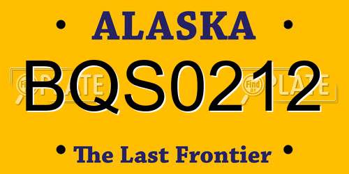 BQS0212 Alaska License Plate