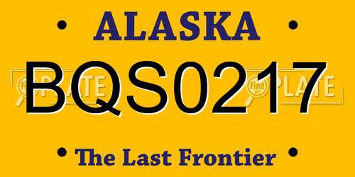 BQS0217 Alaska License Plate