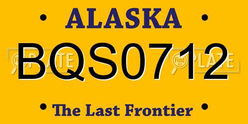 BQS0712 Alaska License Plate