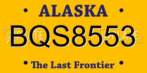 BQS8553 Alaska License Plate