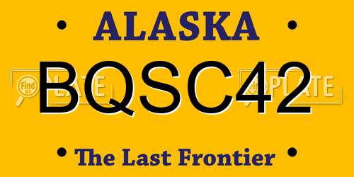 BQSC42 Alaska License Plate