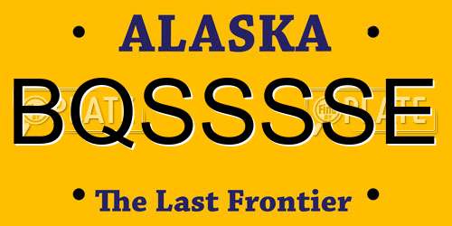 BQSSSSE Alaska License Plate