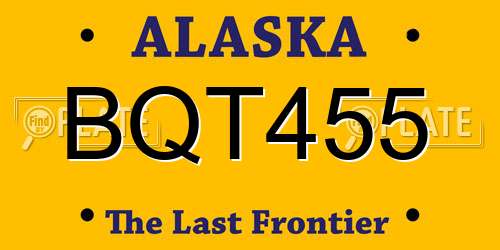 BQT455 Alaska License Plate