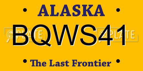BQWS41 Alaska License Plate