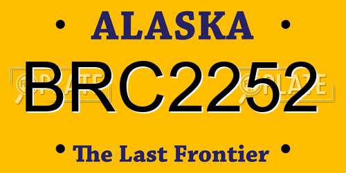 BRC2252 Alaska License Plate