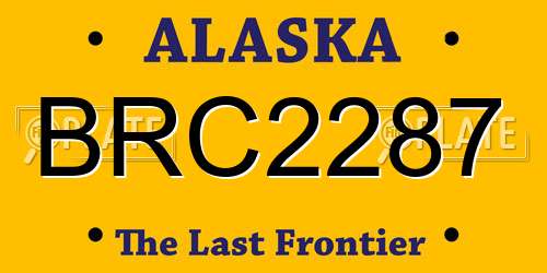 BRC2287 Alaska License Plate