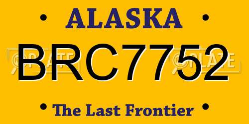 BRC7752 Alaska License Plate
