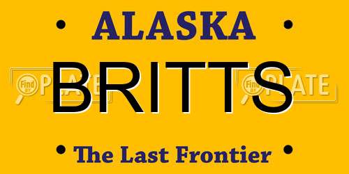 BRITTS Alaska License Plate