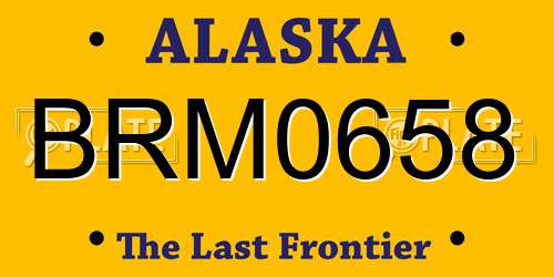 BRM0658 Alaska License Plate