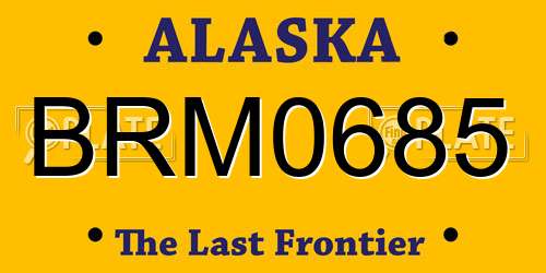 BRM0685 Alaska License Plate