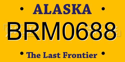 BRM0688 Alaska License Plate