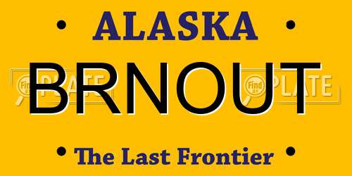 BRNOUT Alaska License Plate