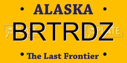 BRTRDZ Alaska License Plate