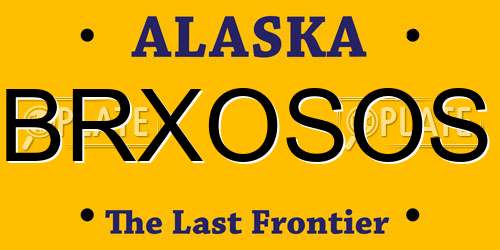 BRXOSOS Alaska License Plate