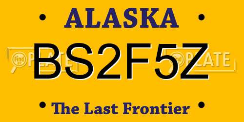 BS2F5Z Alaska License Plate