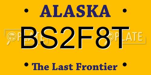 BS2F8T Alaska License Plate