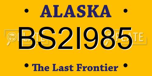BS2I985 Alaska License Plate