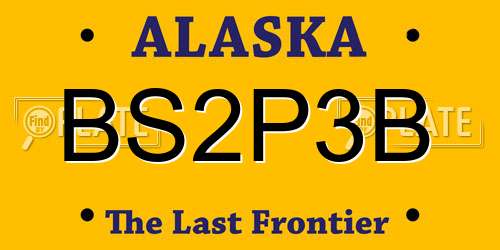 BS2P3B Alaska License Plate
