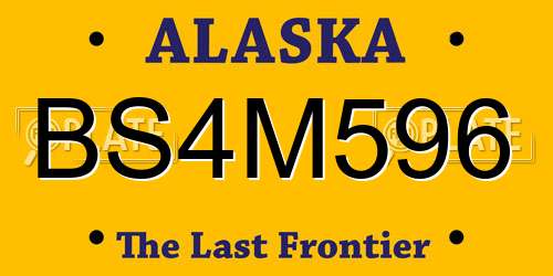 BS4M596 Alaska License Plate