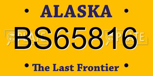 BS65816 Alaska License Plate