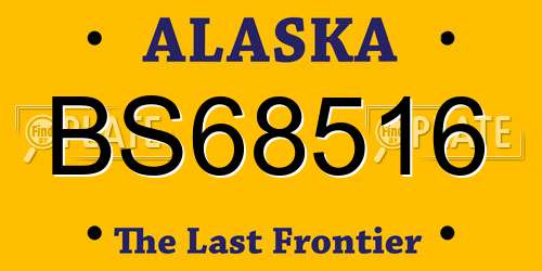 BS68516 Alaska License Plate