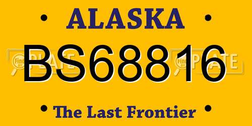 BS68816 Alaska License Plate