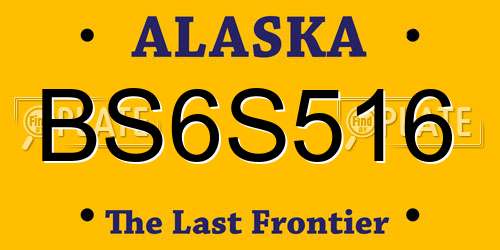 BS6S516 Alaska License Plate
