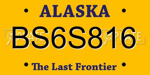 BS6S816 Alaska License Plate