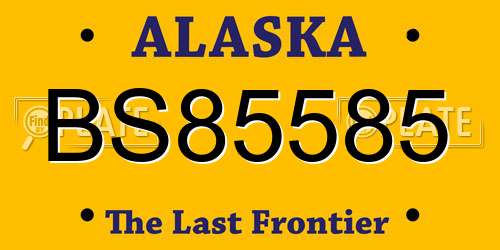 BS85585 Alaska License Plate