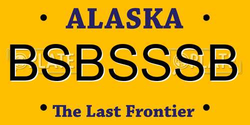 BSBSSSB Alaska License Plate
