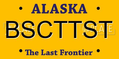 BSCTTST Alaska License Plate