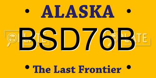 BSD76B Alaska License Plate
