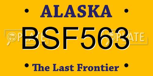 BSF563 Alaska License Plate