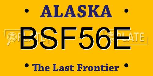 BSF56E Alaska License Plate