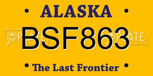 BSF863 Alaska License Plate