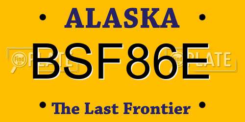 BSF86E Alaska License Plate