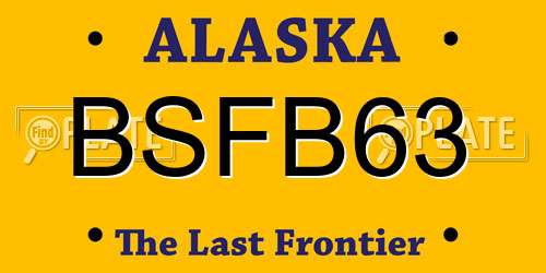 BSFB63 Alaska License Plate