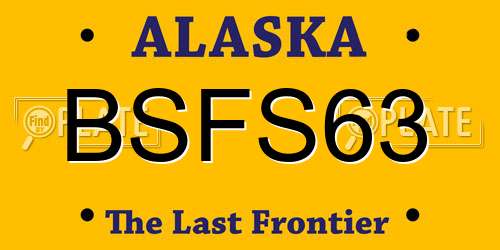 BSFS63 Alaska License Plate