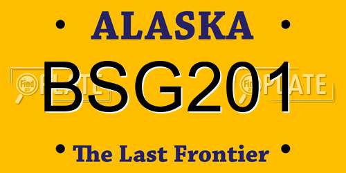 BSG201 Alaska License Plate