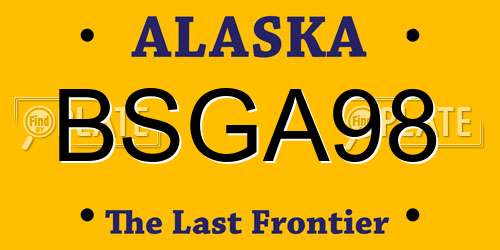 BSGA98 Alaska License Plate