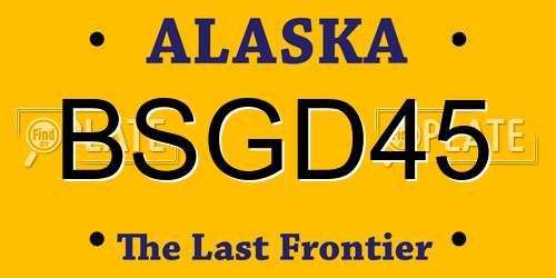 BSGD45 Alaska License Plate