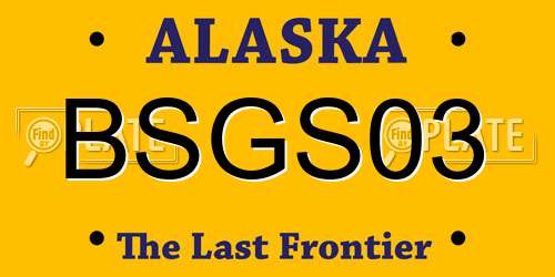 BSGS03 Alaska License Plate
