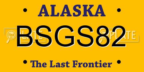 BSGS82 Alaska License Plate