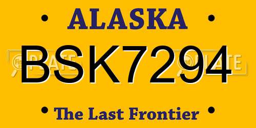 BSK7294 Alaska License Plate
