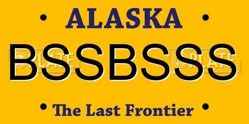 BSSBSSS Alaska License Plate