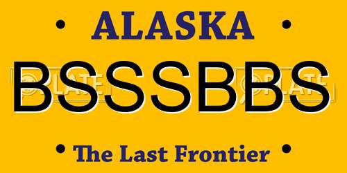 BSSSBBS Alaska License Plate