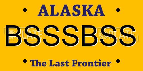 BSSSBSS Alaska License Plate